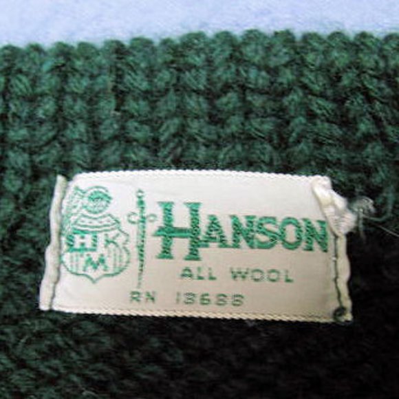 HANSON ALL WOOL KNIT SWEATER, HEAVY CHUNKY HAND KNIT, CREW NECK ,  SMALL - Picture 3 of 3